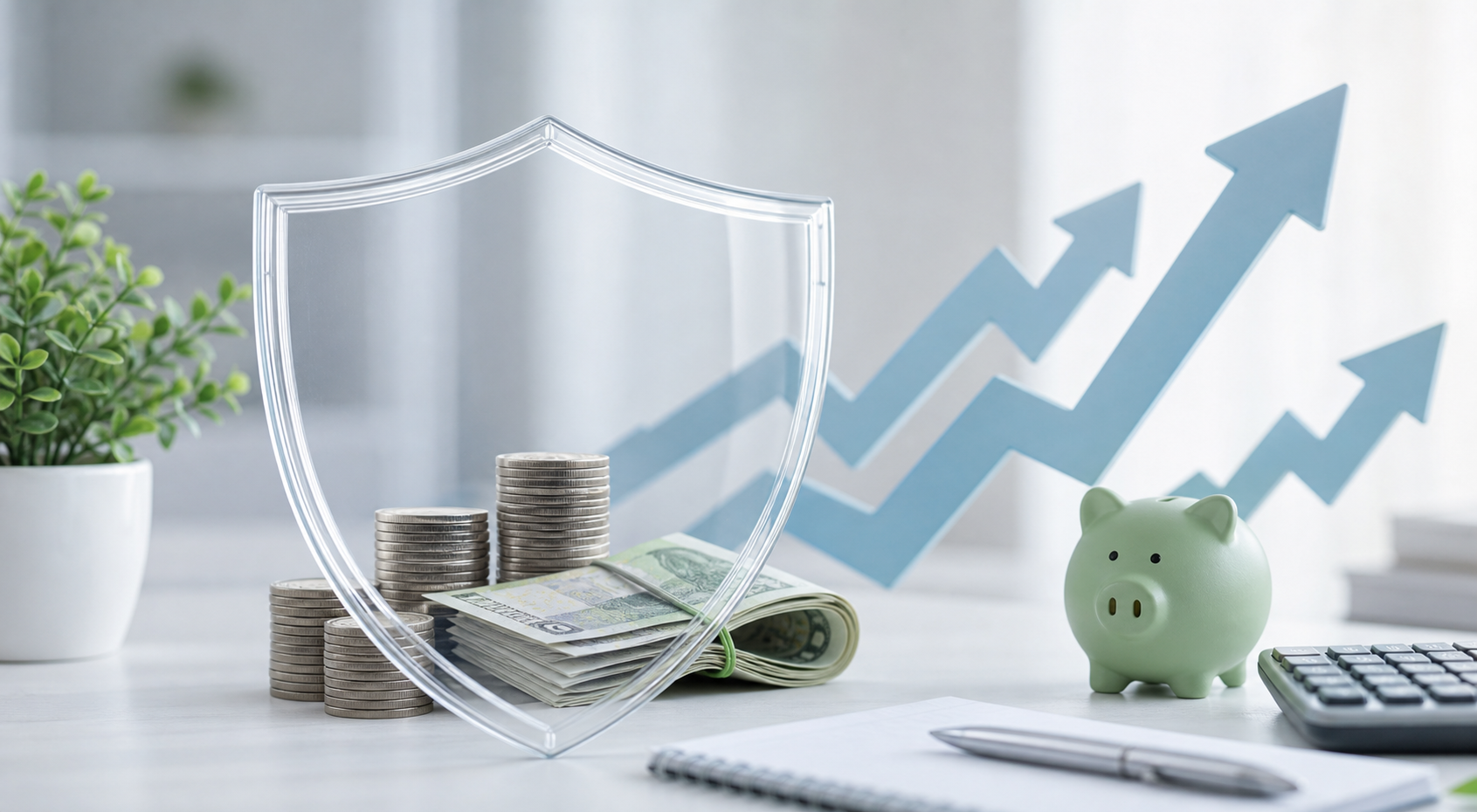 Inflation and risk protection concept for savings